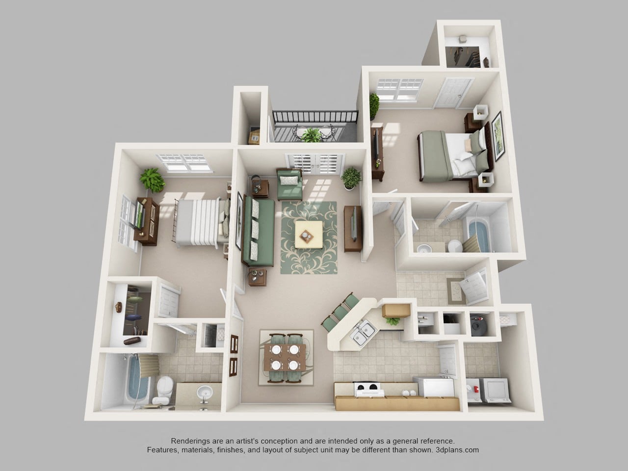 Floor plan layout diagram for 2B